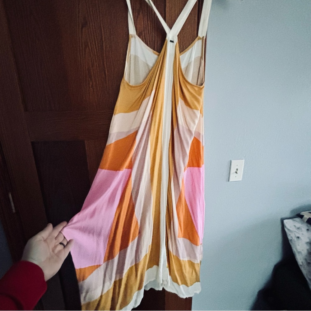 O'Neill Backless Dress in Pink, Orange, and Cream - Picture 4 of 4
